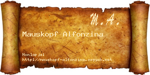 Mauskopf Alfonzina névjegykártya